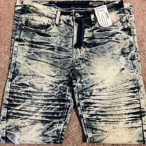 NWT Southpole Jeans Mens 32x32 Denim Skinny Acid Wash Distressed Stretch